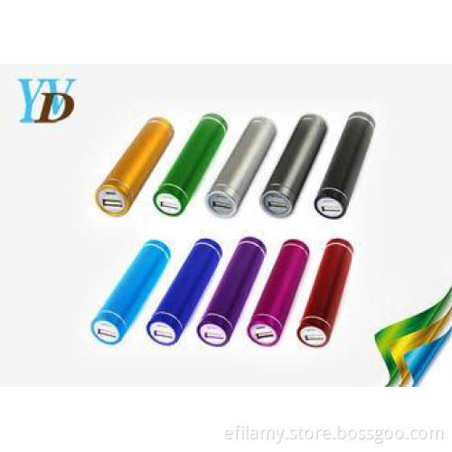 Aluminum Colorful Round Tube Universal Portable Power Bank